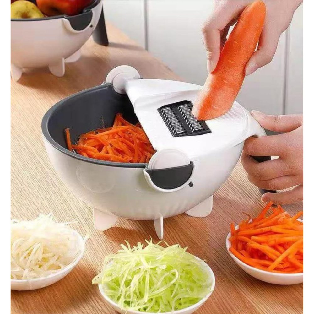 Multi-functional Vegetable Chopper with Vegetable Colander and Drainer Basket